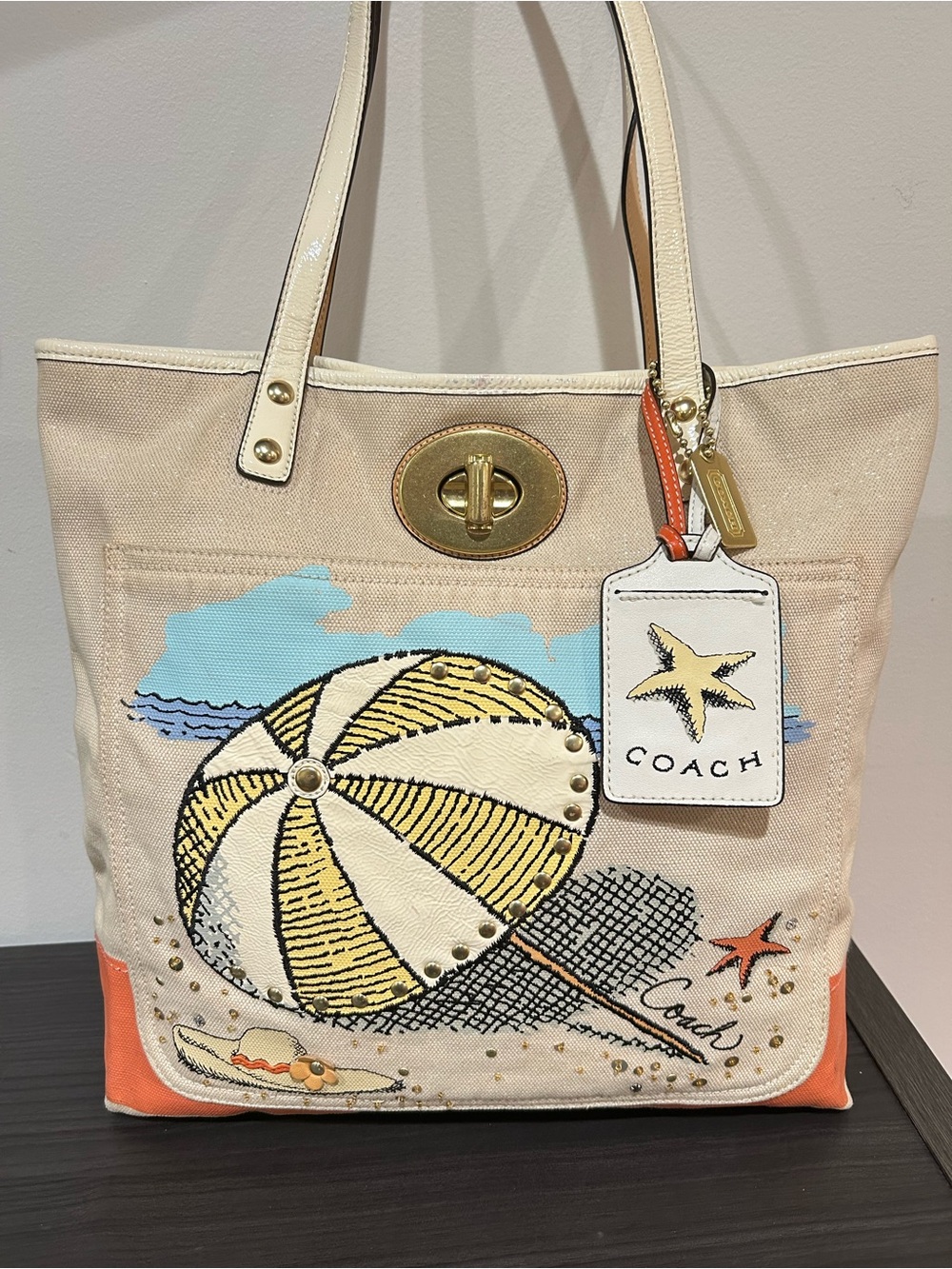 Coach Pierre Le-Tan Beach Umbrella Canvas Tote (Style# 14962) limited-edition - Picture 1 of 16